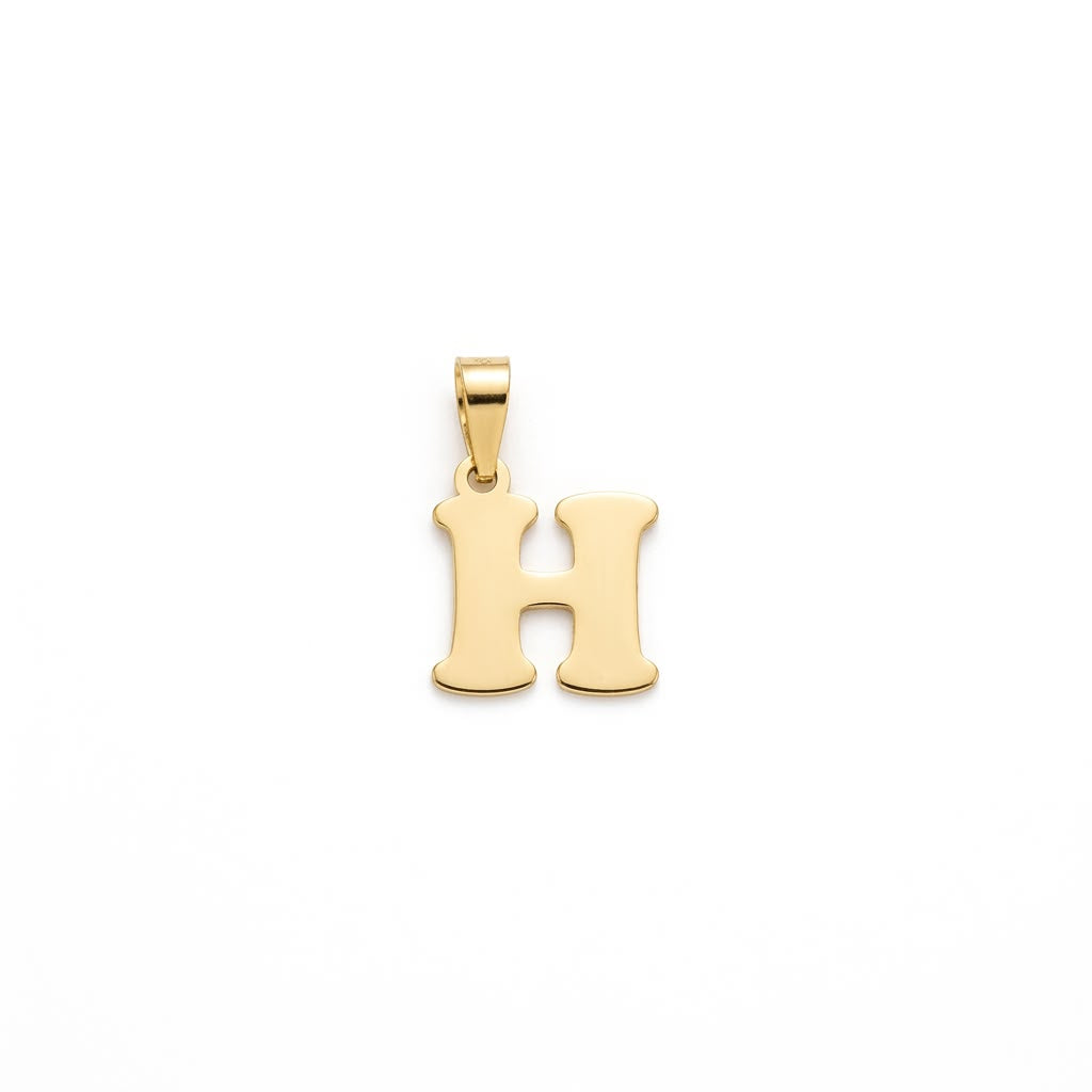 18k Gold H Initial Paperclip Necklace