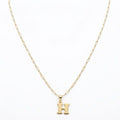 18k Gold H Initial Paperclip Necklace