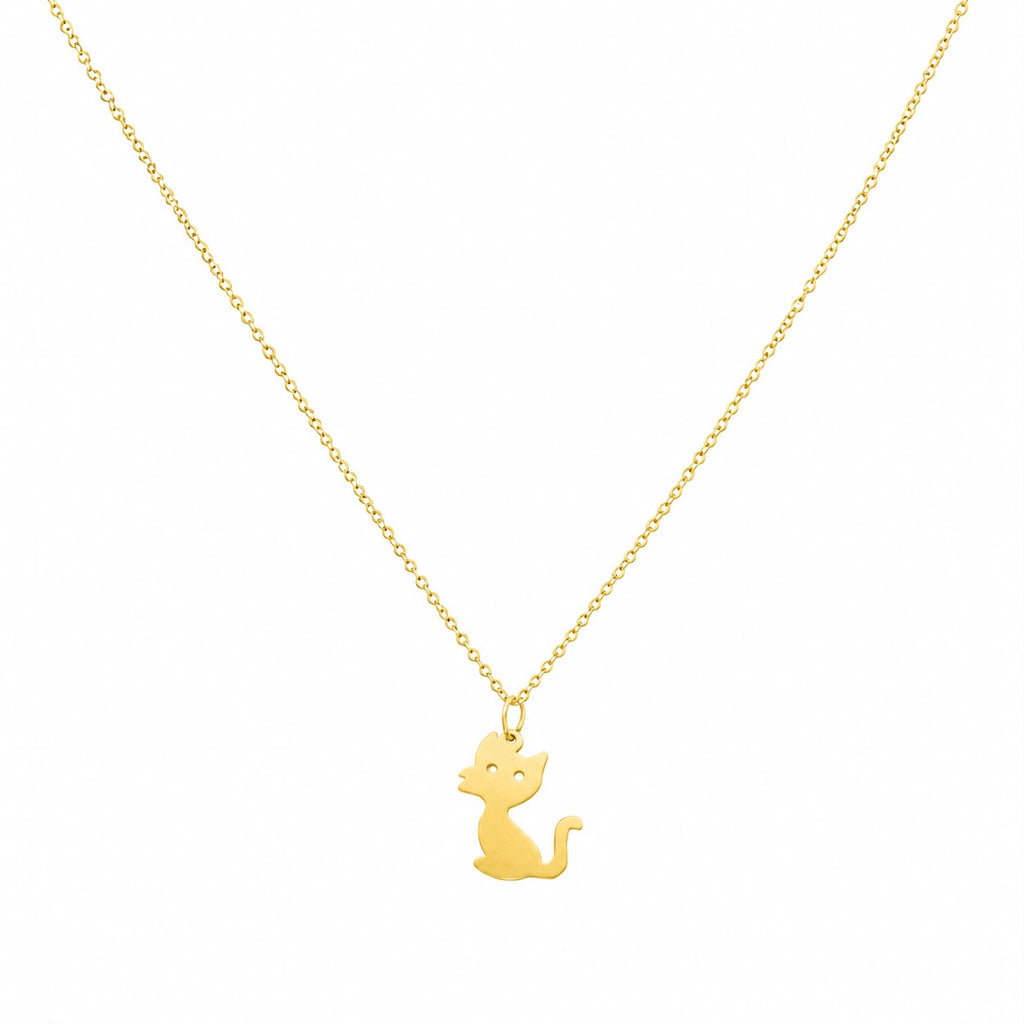 18k Gold Cat Necklace