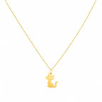 18k Gold Cat Necklace