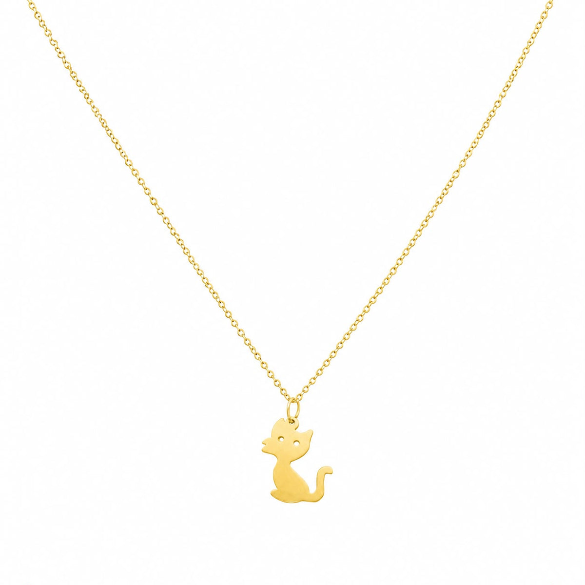 18k Gold Cat Necklace - 18k Gold Necklace - Embellish Gold Jewelry & Diamond