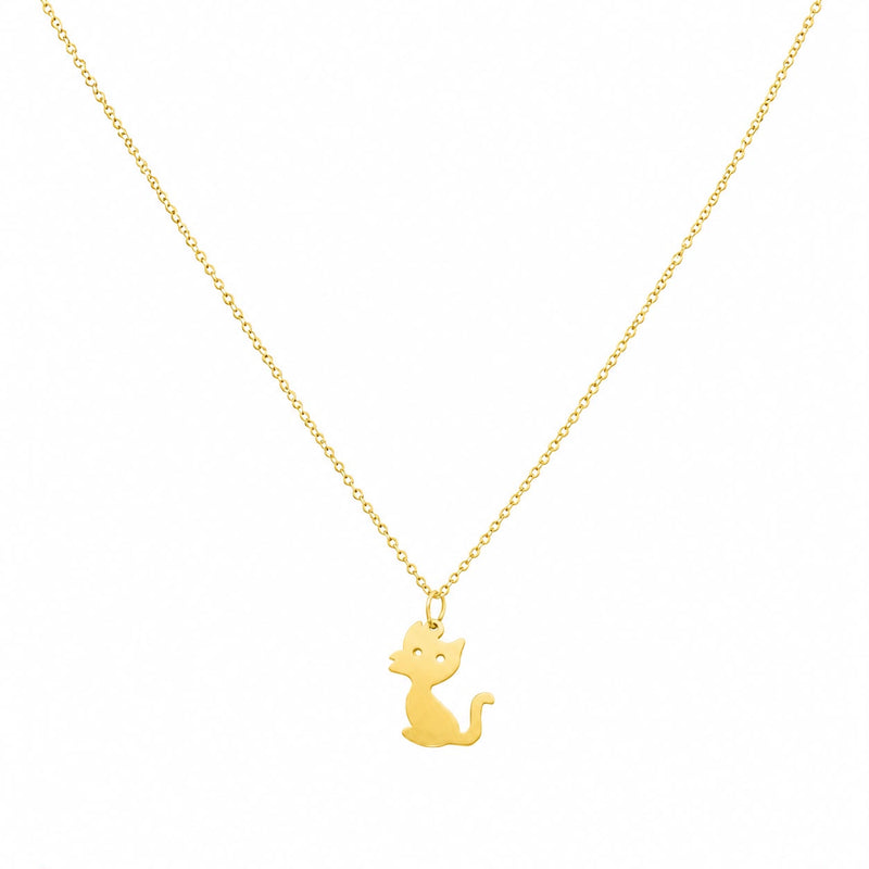 18k Gold Cat Necklace - Festive Collection - Embellish Gold Jewelry & Diamond