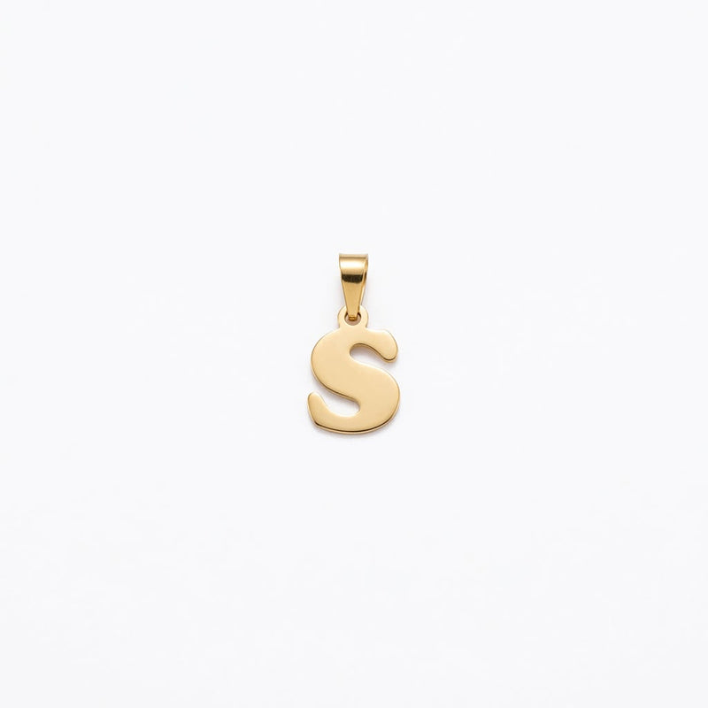 18k Gold S Initial Paperclip Necklace - Necklaces - Embellish Gold Jewelry & Diamond