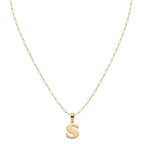 18k Gold S Initial Paperclip Necklace