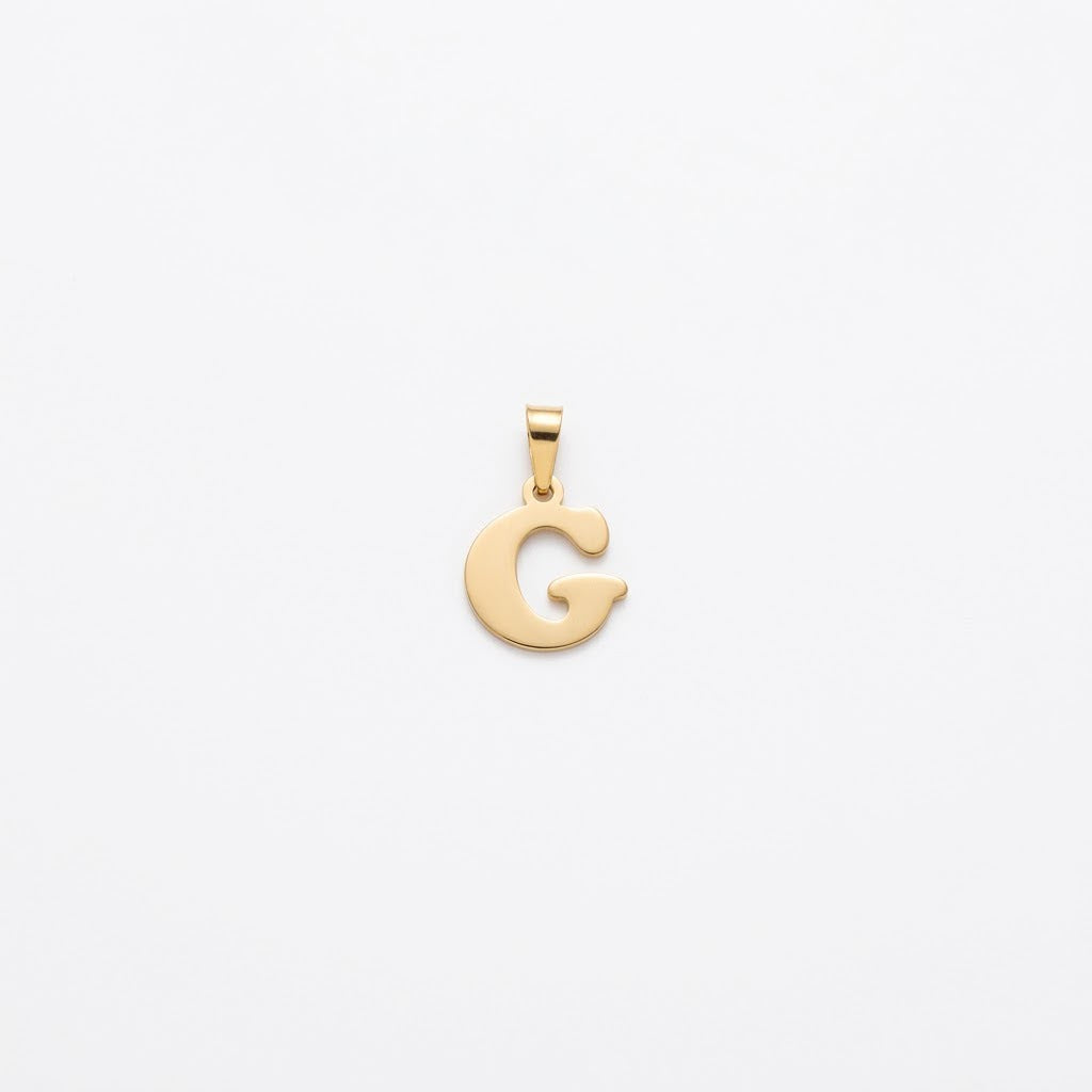 18k Gold G Initial Paperclip Necklace