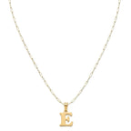 18k Gold E Initial Paperclip Necklace