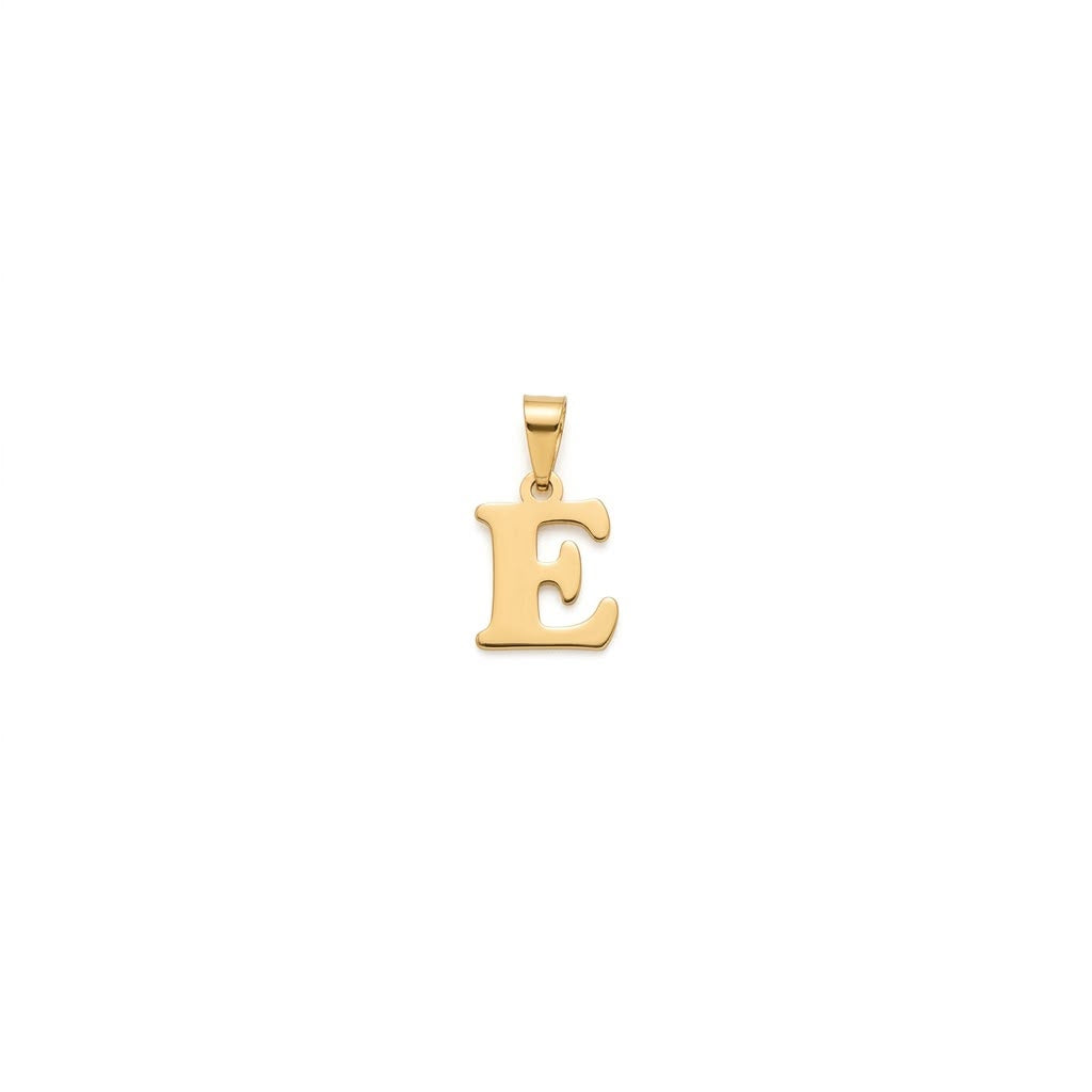 18k Gold E Initial Paperclip Necklace