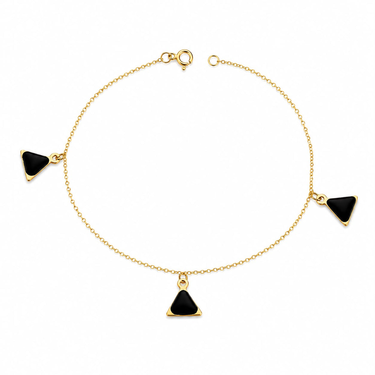 سوار قطرات سوداء من الذهب الحقيقي عيار 18 قيراط - 18k Gold Bracelet - Embellish Gold