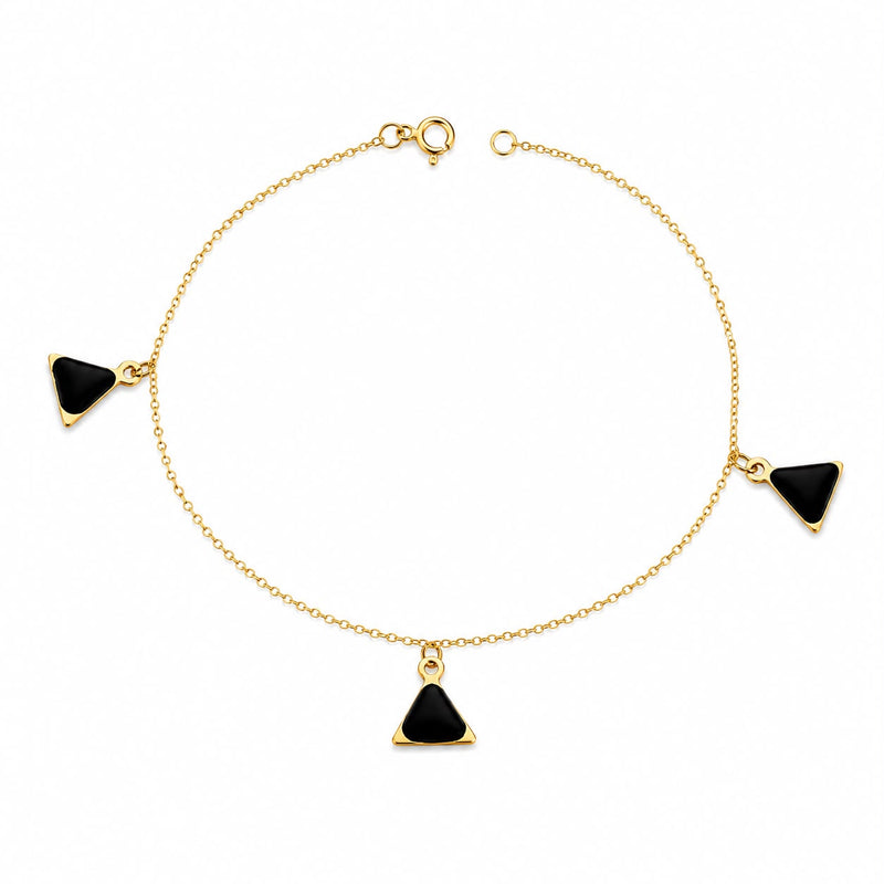 سوار قطرات سوداء من الذهب الحقيقي عيار 18 قيراط - 18k Gold Bracelet - Embellish Gold