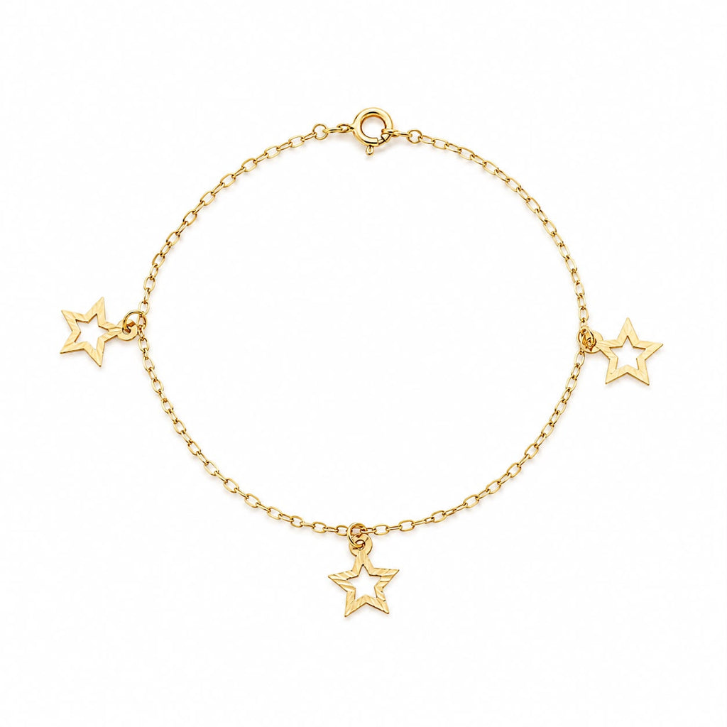 18K Gold 3 Star Bracelet