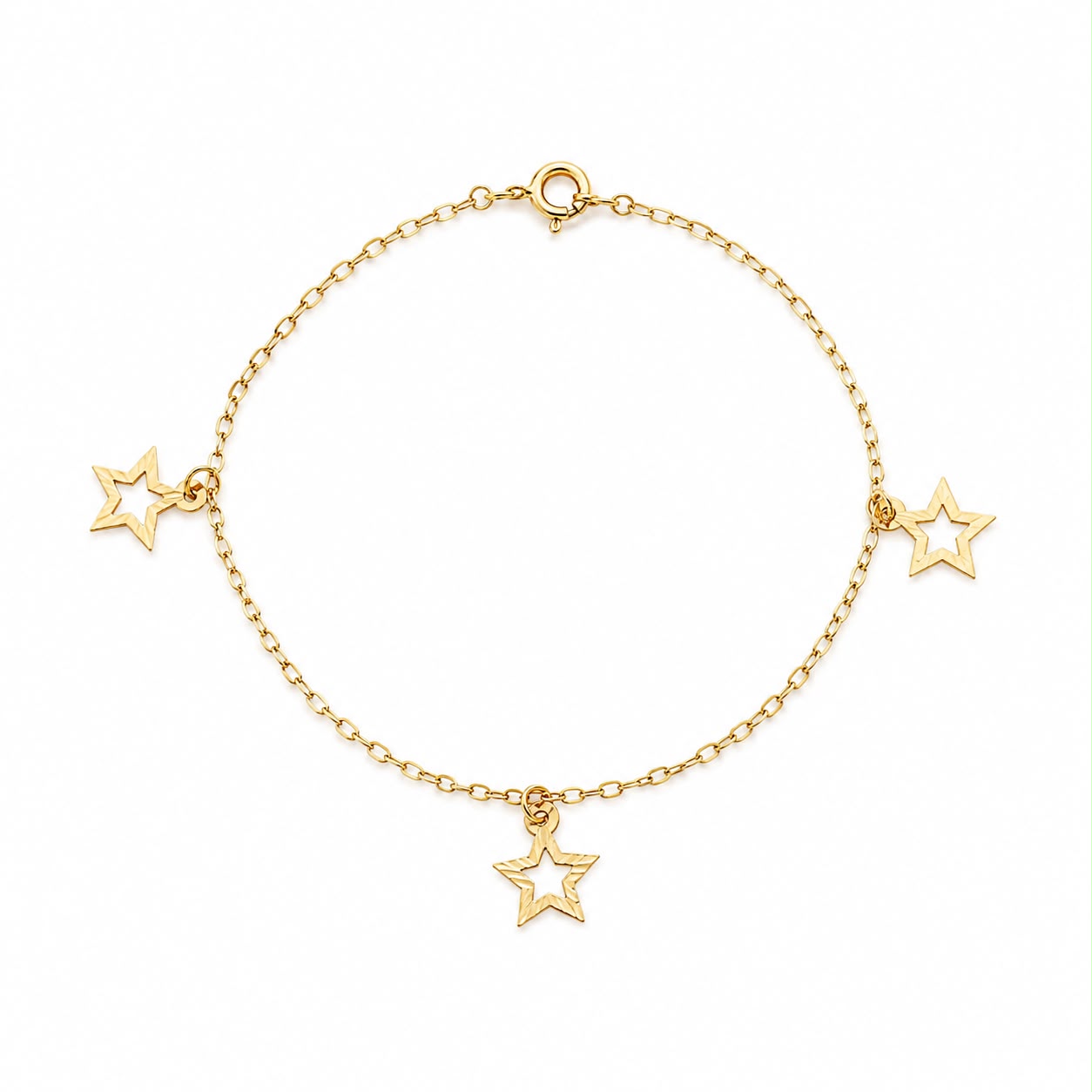 18K Gold 3 Star Bracelet