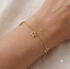 18K Gold 3 Star Bracelet