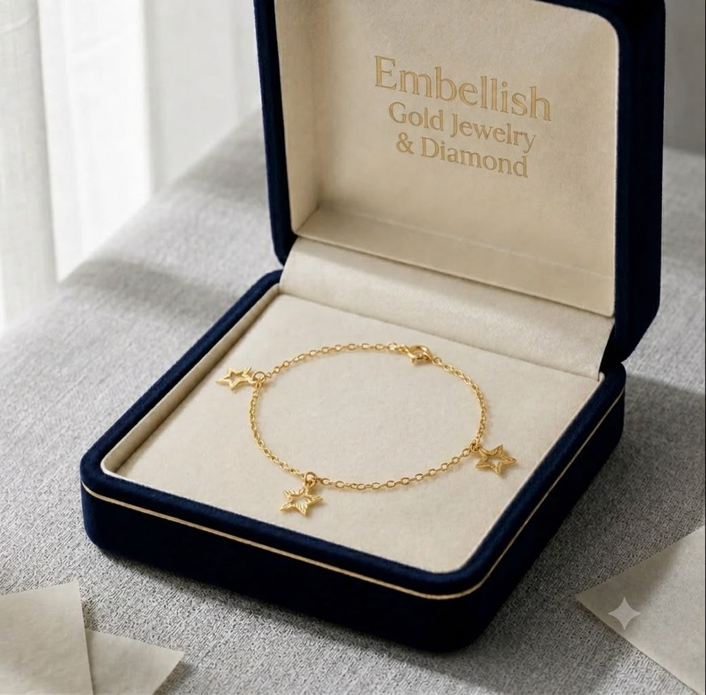 18K Gold 3 Star Bracelet