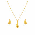 18K Real Gold Tear Drop Necklace And Earring Set - إطلاق جديد - Embellish Gold