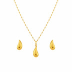 18K Real Gold Tear Drop Necklace And Earring Set - إطلاق جديد - Embellish Gold