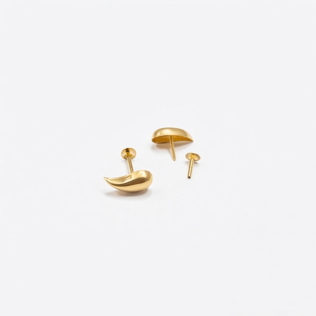 18K Real Gold Tear Drop Necklace And Earring Set