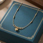 18k Gold Heart with Round Clip Necklace