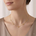 18k Gold 5 Heart Necklace