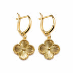 18k Gold Clover Loop Earrings - 18k Gold Earrings - Embellish Gold