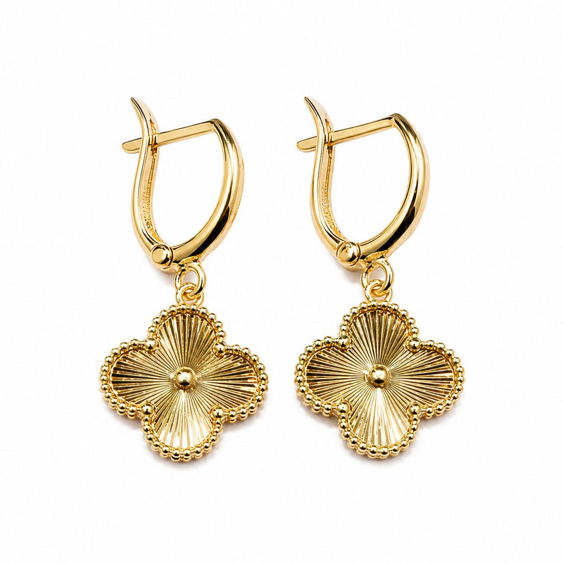 18k Gold Clover Loop Earrings - Earrings - Embellish Gold