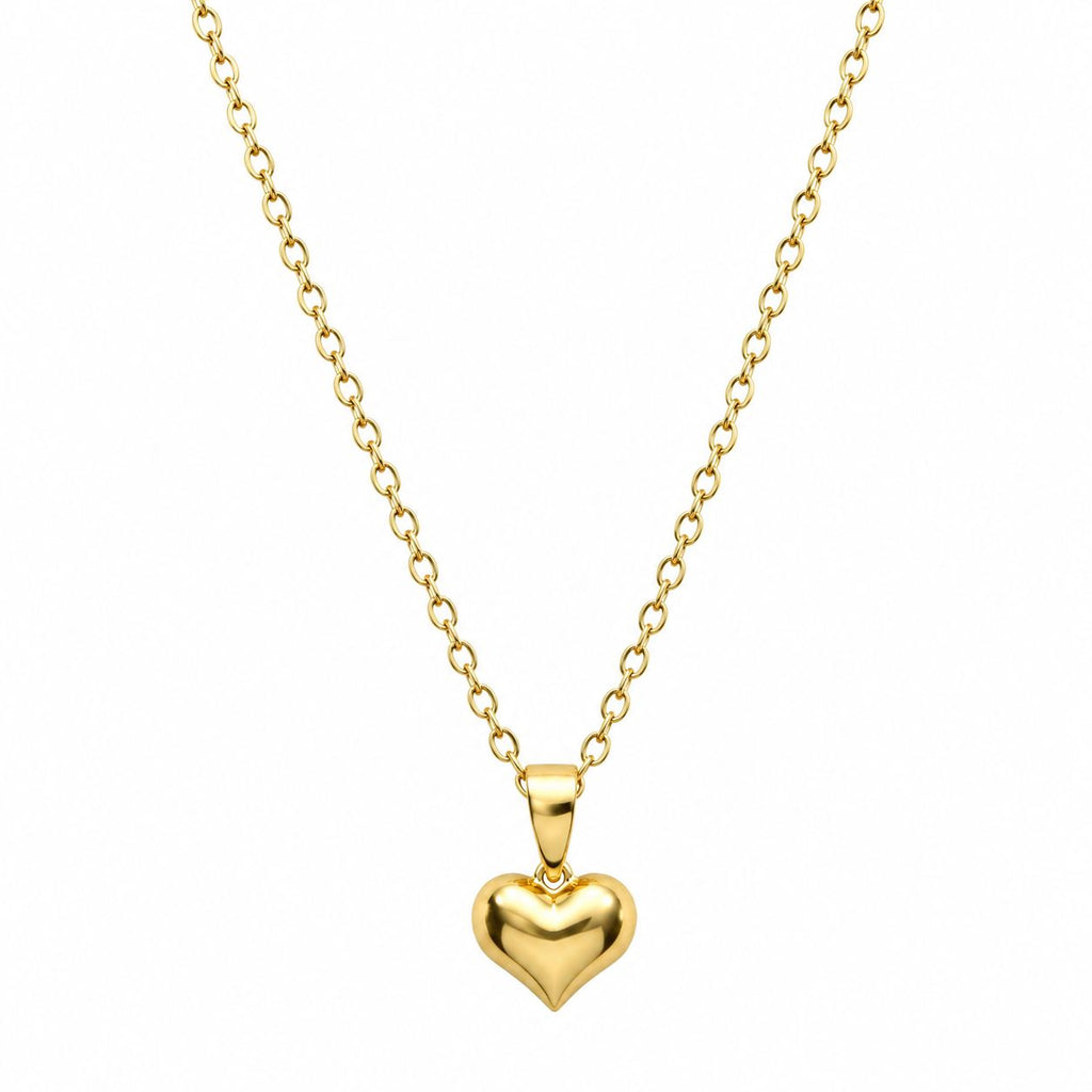 18k Gold Small Bubble Heart Necklace - 18k Gold Necklace - Embellish Gold Jewelry & Diamond