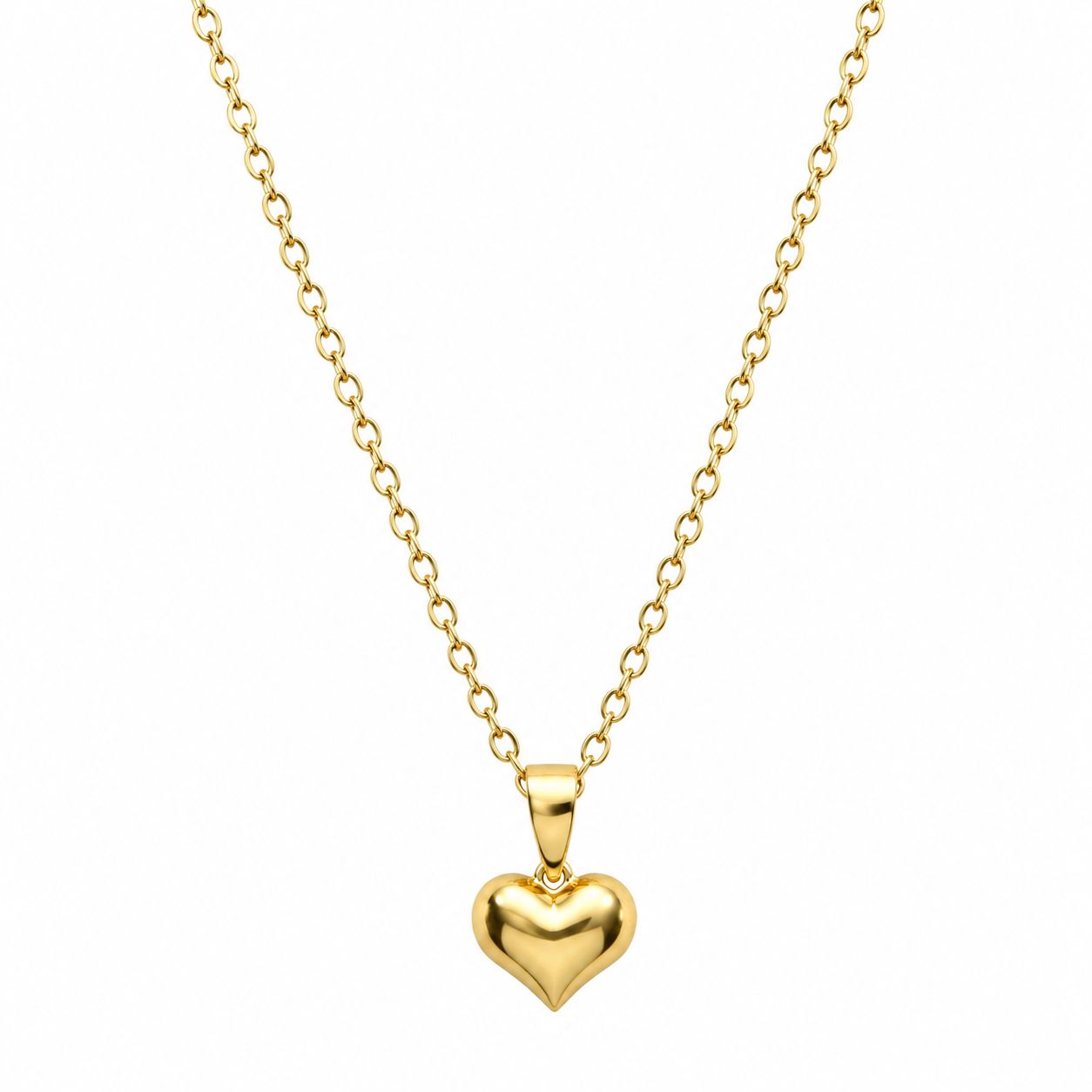 18k Gold Small Bubble Heart Necklace - 18k Gold Necklace - Embellish Gold Jewelry & Diamond