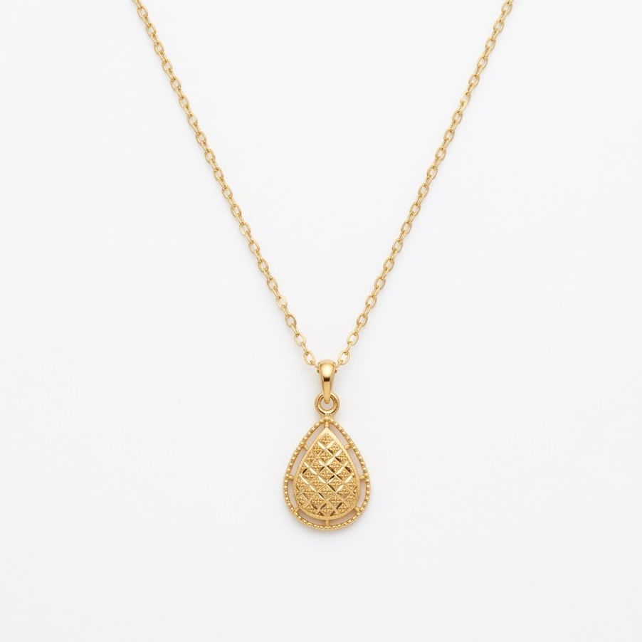 18k Gold Teardrops Inspired Necklace - 18k Gold Necklace - Embellish Gold Jewelry & Diamond