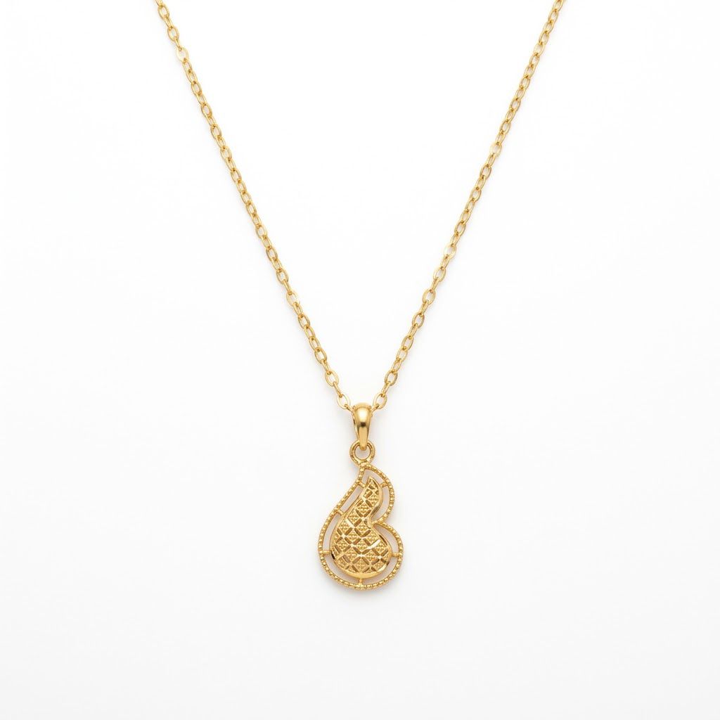 18k Gold Feather Inspired Necklace - 18k Gold Necklace - Embellish Gold Jewelry & Diamond