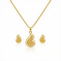 18k Gold Feather Inspired Jewelry Set - ad collection - Embellish Gold Jewelry & Diamond