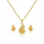 18k Gold Feather Inspired Jewelry Set - ad collection - Embellish Gold Jewelry & Diamond