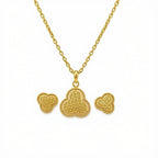 18k Gold 3 Petals Inspired Jewelry Set - ad collection - Embellish Gold Jewelry & Diamond