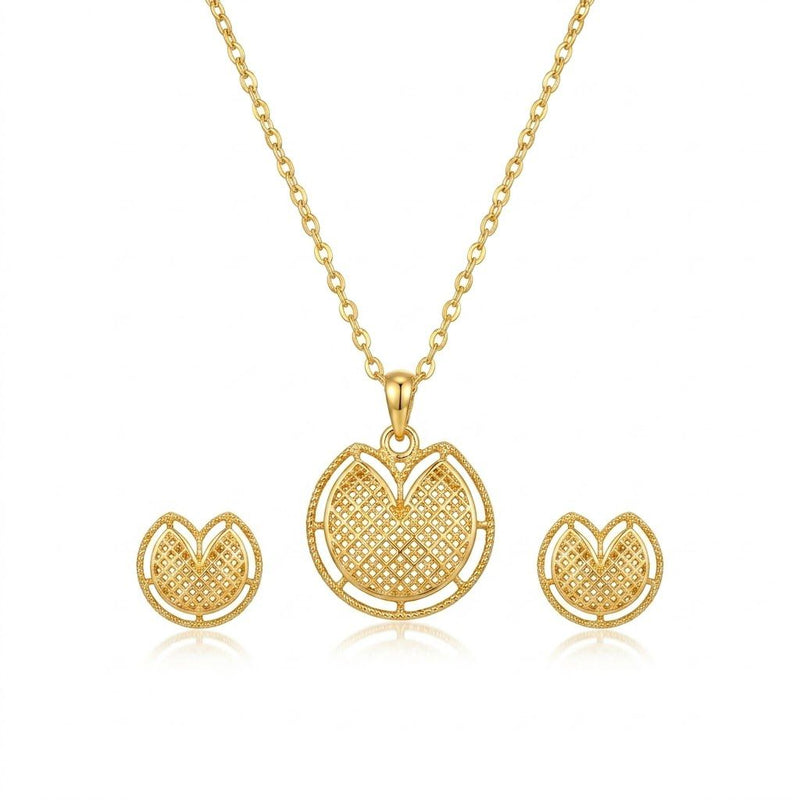 18k Gold Rose Petal Inspired Jewelry Set - New Launch - Embellish Gold Jewelry & Diamond