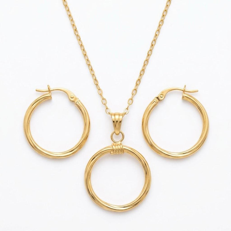 18k Gold Twirl Inspired Jewelry Set - New Launch - Embellish Gold Jewelry & Diamond