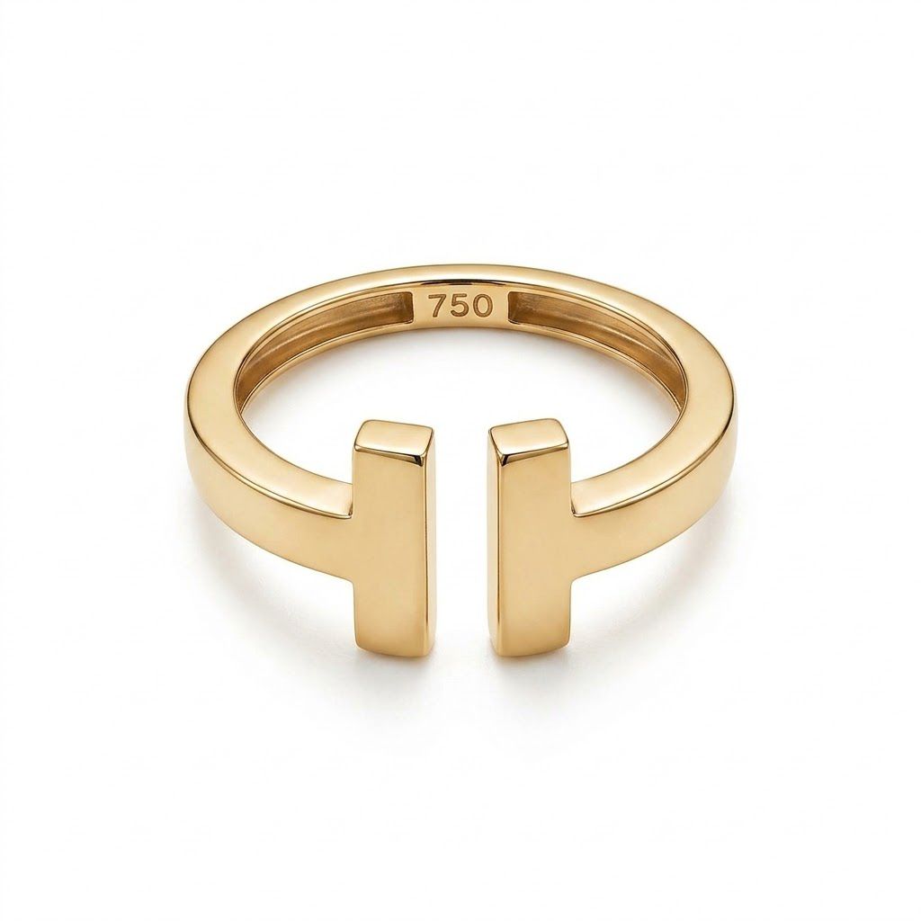 18K Gold T Ring - Gold Jewellery - Embellish Gold