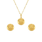18K Real Gold Star Bucks Necklace And Earring Set - ad collection - Embellish Gold