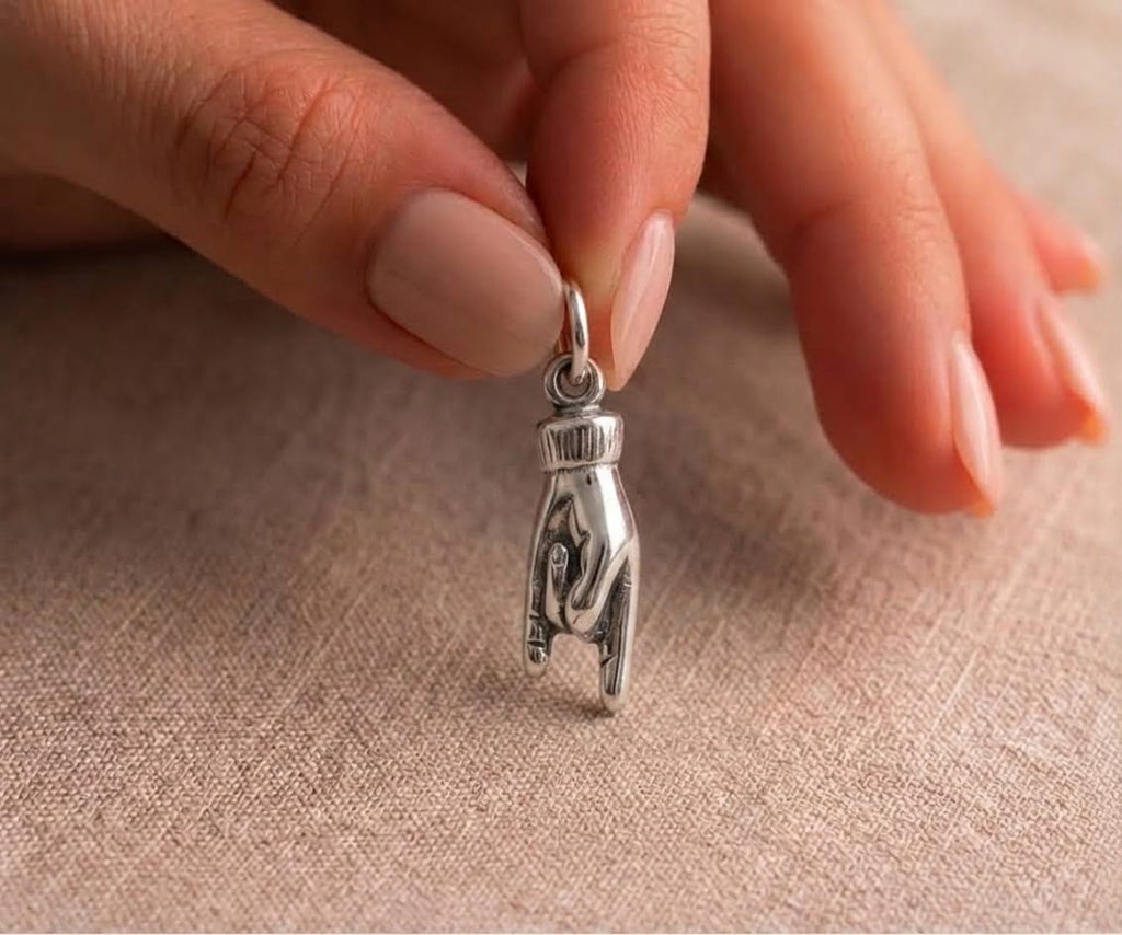 925 Silver Rock N' Roll Hand Pendant - 925 Silver Pendant - Embellish Gold Jewelry & Diamond