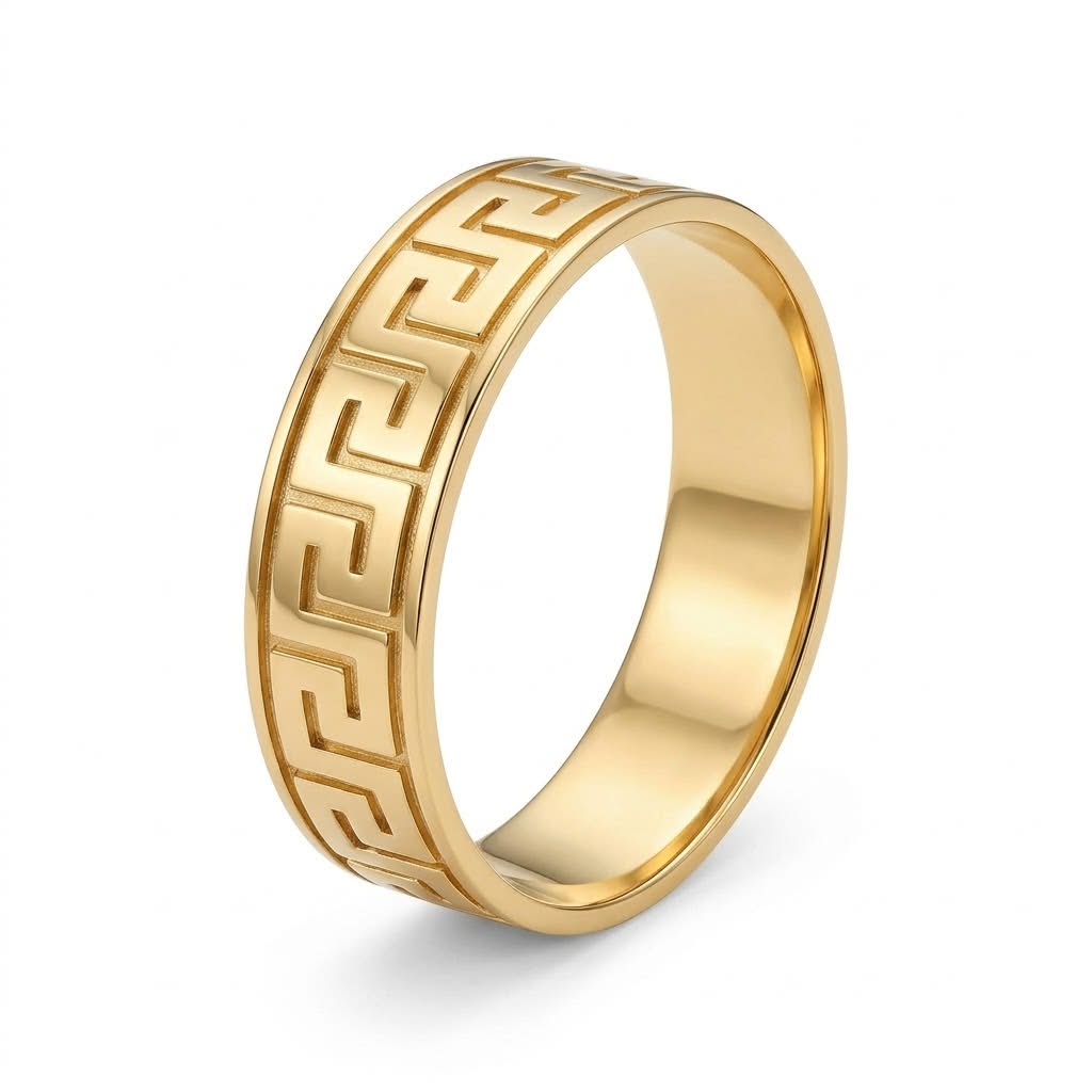 18k Gold Thick Maze Ring - 18k Gold Ring - Embellish Gold Jewelry & Diamond