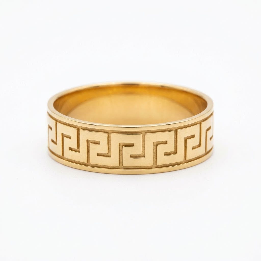 18k Gold Thick Maze Ring - 18k Gold Ring - Embellish Gold Jewelry & Diamond