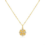18k Gold 2 Tone Flower Jewelry Set - ad collection - Embellish Gold