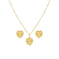 18K Real Gold Plain Cut Necklace And Earring Set - Festive Collection - Embellish Gold