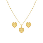 18K Real Gold Plain Cut Necklace And Earring Set - Festive Collection - Embellish Gold