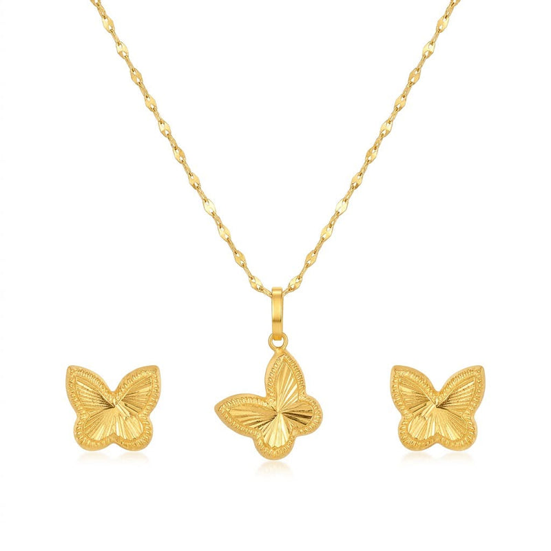 18k Gold Butterfly 2 Jewelry Set - Jewelry Set - Embellish Gold