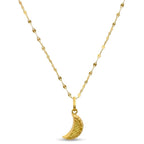 18K Real Gold Quarter Moon Necklace And Earring Set - Gold Jewellery - Embellish Gold
