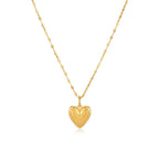 18K Real Gold Happy Heart Necklace And Earring Set - Gold Jewellery - Embellish Gold