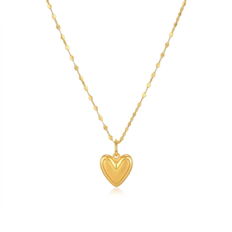 18K Real Gold Happy Heart Necklace And Earring Set - New Launch - Embellish Gold Jewelry & Diamond