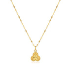 18K Real Gold 3 Petal Necklace And Earring Set - Festive Collection - Embellish Gold