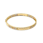18k Gold Tri Color Ball Line Bangle - 18k Gold Bangle - Embellish Gold Jewelry & Diamond