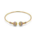 18k Gold Tri Color Beads 2 Bangle - 18k Gold Bangle - Embellish Gold Jewelry & Diamond