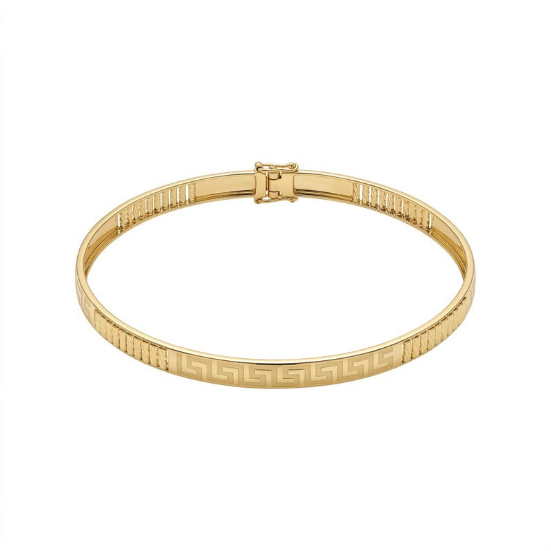 18k Gold Maze Line Bangle - 18k Gold Bangle - Embellish Gold Jewelry & Diamond