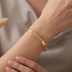 18k Gold Plain Ball Line Bangle - 18k Gold Bangle - Embellish Gold Jewelry & Diamond